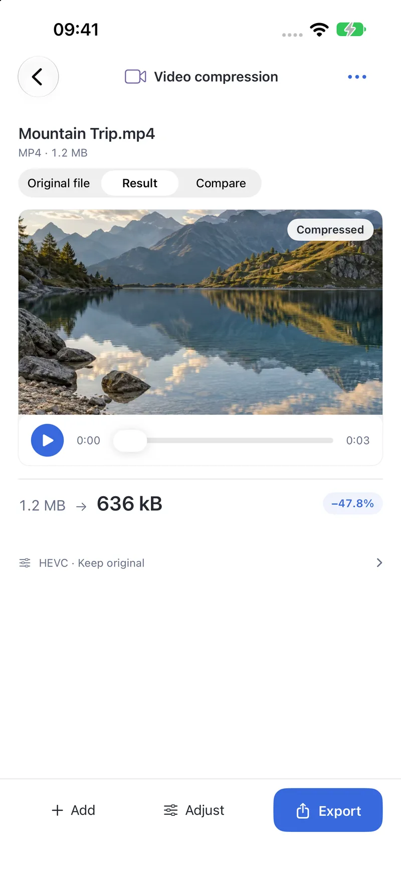 PubToo Go · Video compression