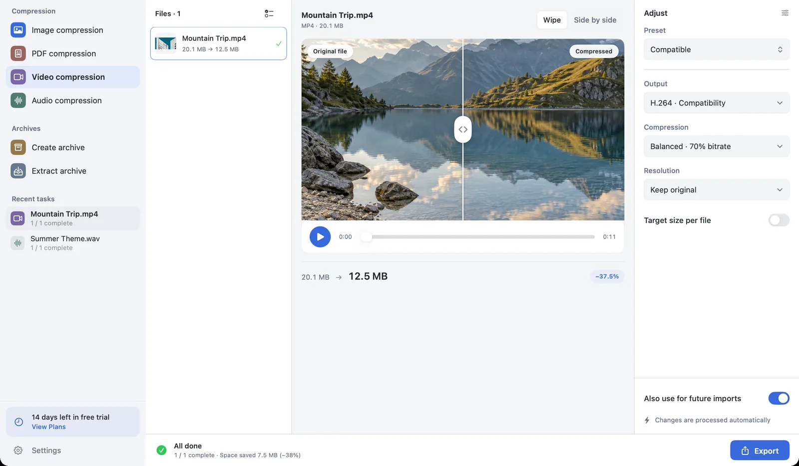 PubToo · Video compression