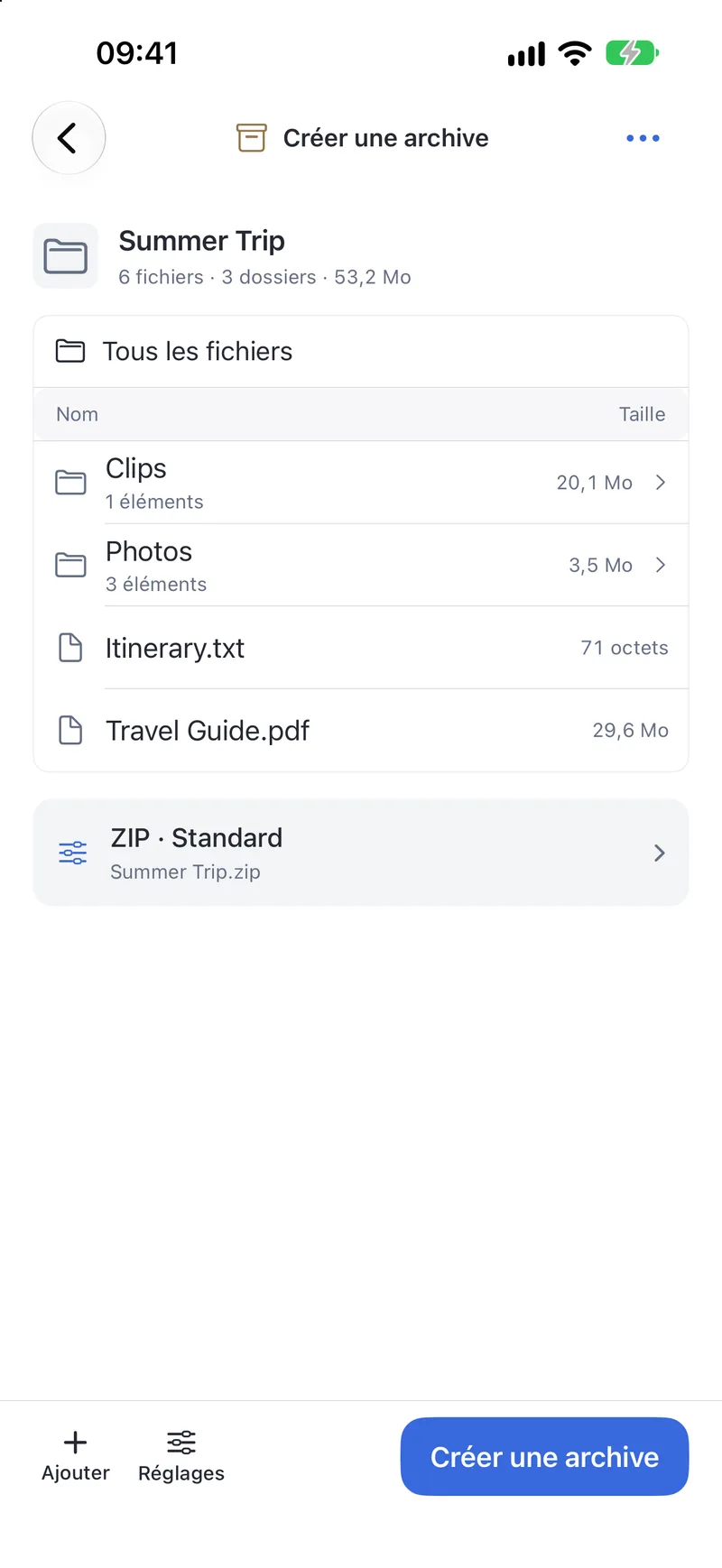 PubToo Go · Créer une archive