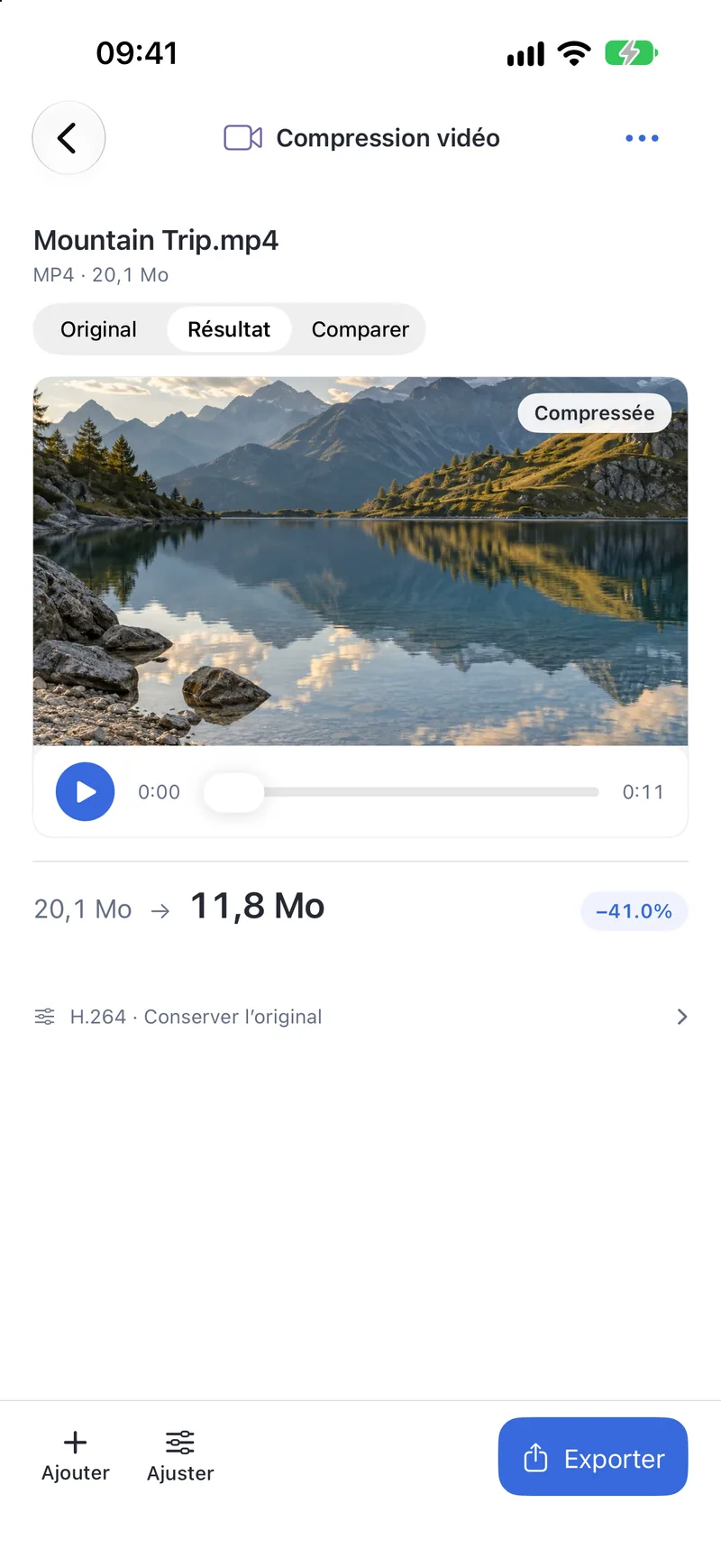 PubToo Go · Compression vidéo